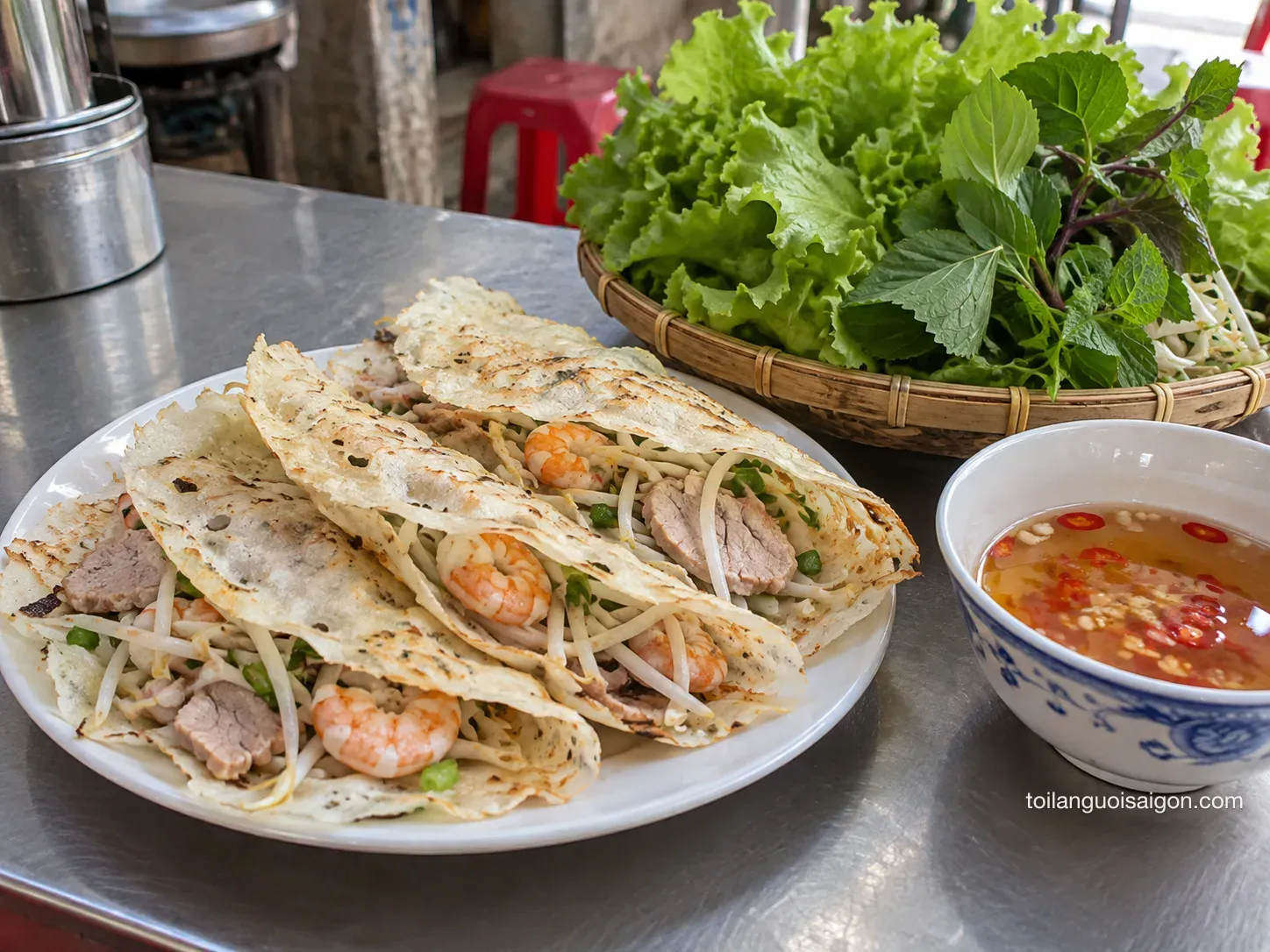 Ảnh minh họa món ăn tại Bánh xèo Hoài Nhơn Cô Bốn