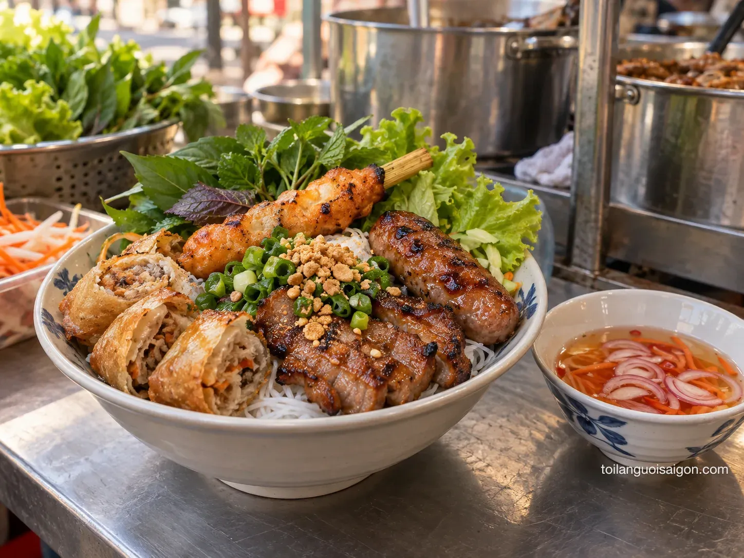 Ảnh minh họa món ăn tại Bún thịt nướng Anh Thúy (chợ Bà Chiểu)
